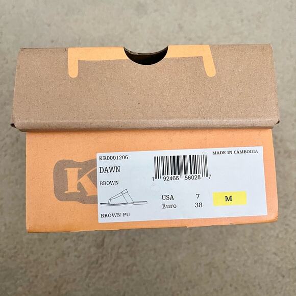 Korks Brown Flat Sandal Thong Slide Dawn Flip Flop New Kork Ease size 7 - Picture 7 of 7